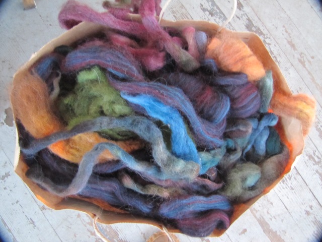 top of bag of roving pieces