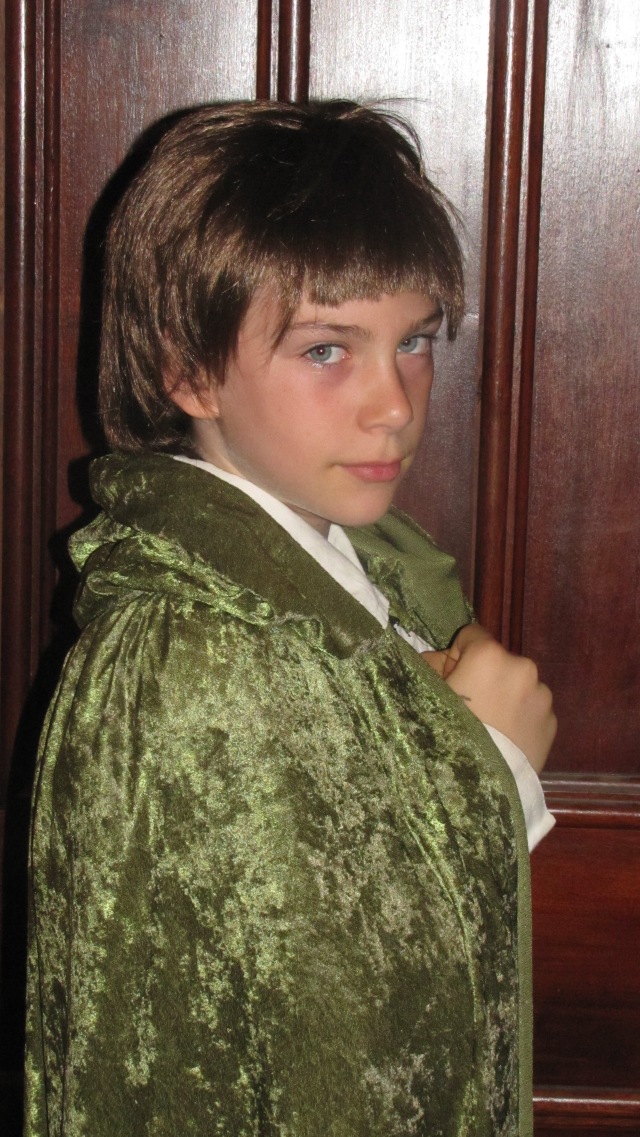 Jesse in character as Frodo